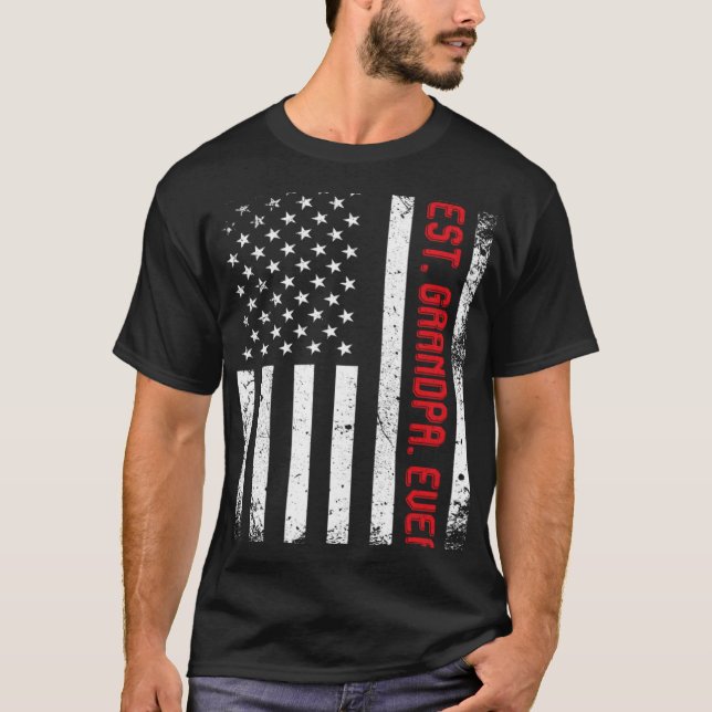 Bästa farfar Aldrig Amerikanska Flagga Far T Shirt (Framsida)
