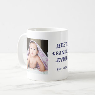 Bästa farfar Aldrig Blue Birthday Two Photo Kaffemugg