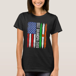Bästa farfar Aldrig Fars dag Niger US Flagga Retr T Shirt