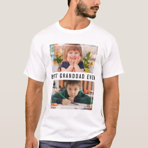 Bästa farfar Aldrig Grandchildren 2 Photo Collage T Shirt