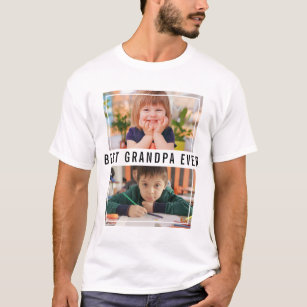 Bästa farfar Aldrig Grandchildren 2 Photo Collage T Shirt