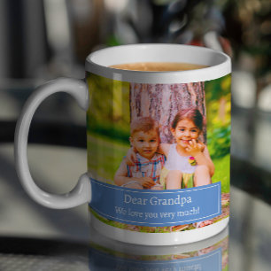 Bästa farfar Aldrig Grandchildren Photo Collage Kaffemugg