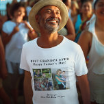 Bästa farfar Aldrig kärlek din fotokollage T Shirt<br><div class="desc">Modern contemporary BEST GRANDPA EVER Lycklig Fars dag 4-familjens fotokollage håller enkel vit och svart t-tröja med en fet typografisk skriptmall.           Skapar din egen med fyra bilder och din text! Du kan ändra textens färg.                  Det kan vara en söt personlig för far eller morfar för Fars dag eller födelsedag.</div>