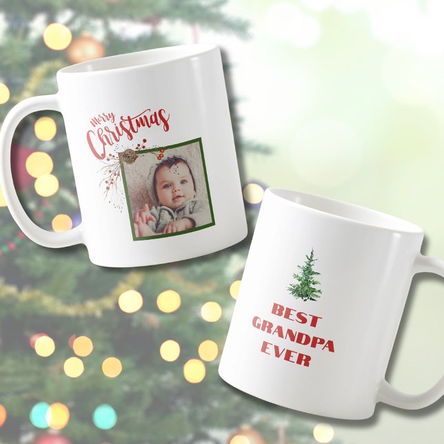 Bästa farfar Aldrig Photo jul Mugg för farfar (Best Grandpa Ever Photo Christmas Mug for Grandpa)