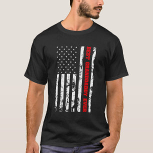 Bästa farfar Aldrig USA Vintage Flagga Patriot Gra T Shirt