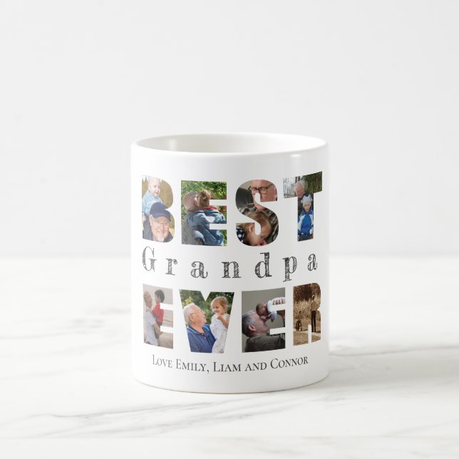 Bästa farfar-anpassningsbar-foto någonsin, kaffemugg (Center)
