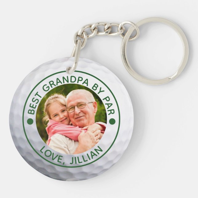 BÄSTA FARFAR BY PAR Foto Golfboll Minne (Baksidan)