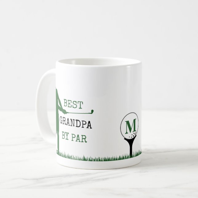 BÄSTA FARFAR BY PAR Monogram Golfspelare Kaffemugg (Framsida vänster)