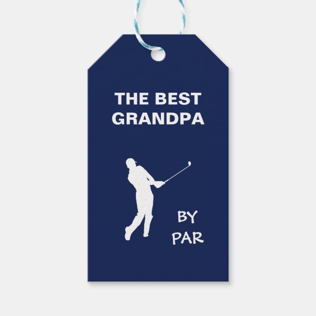 Bästa farfar efter Par Golf Granddad Golfer Pun Presentetikett (Framsidan)