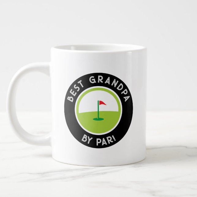 Bästa farfar enligt par rolig modern golfare sport jumbo mugg (Vänster)