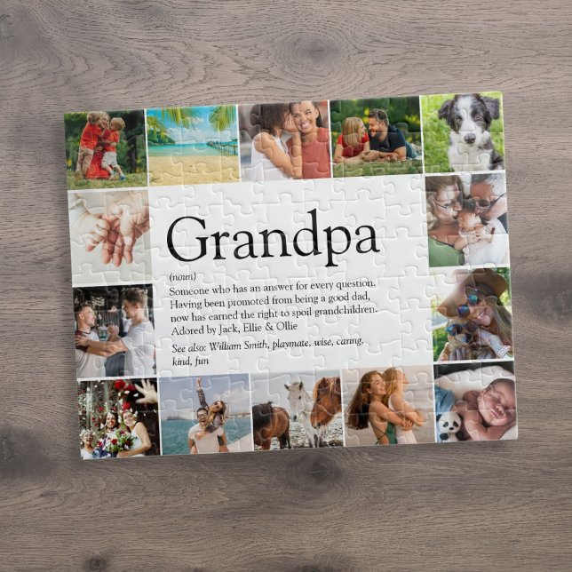 Bästa farfar, farfar, Pappa Definition 14 Foto Pussel (Best Grandpa Grandad Papa Definition 14 Photo Jigsaw Puzzle)