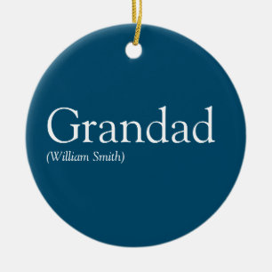 Bästa farfar, farfar, pappa definition blå julgransprydnad keramik