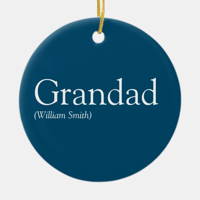 Bästa farfar, farfar, pappa definition blå julgransprydnad keramik (Framsidan)