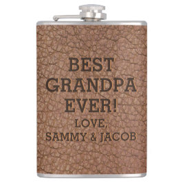 Bästa farfar Faux Embossed Leather Grein Struktur Fickplunta