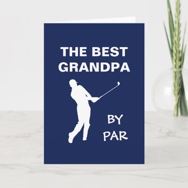Bästa Farfar Genom Par Golf Farfar Golfare Punsch Kort (Framsida)