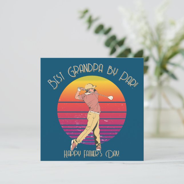 Bästa farfar genom Par Golf Fars dag-design Julkort (Stående Fram)