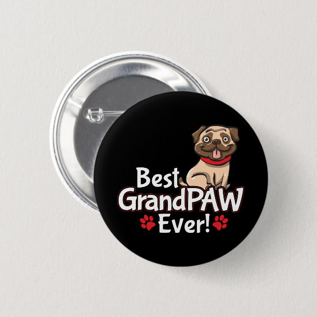 Bästa farfar GrandPAW någonsin Knapp (Framsida & baksida)