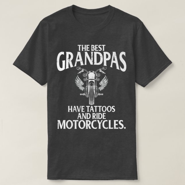 Bästa farfar med tatueringar och motorcyklar med l t shirt (Design framsida)