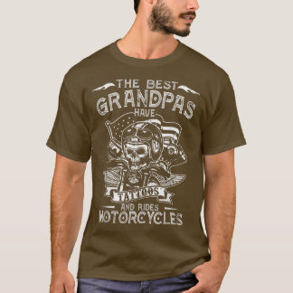 Bästa farfar med tatueringar och motorcyklar med l t shirt