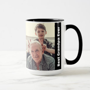 Bästa farfar någonsin 2 Fotokollage Minimalistisk Mugg