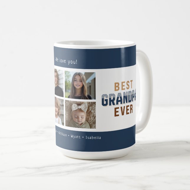 Bästa farfar någonsin 4 Fotosammanställning Kaffemugg (Framsida höger)