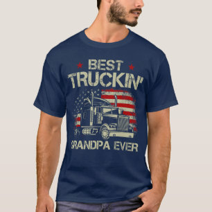 Bästa farfar någonsin amerikansk flagg-trucker 4:e t shirt