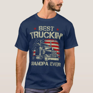 Bästa farfar någonsin amerikansk flagg-trucker 4:e t shirt
