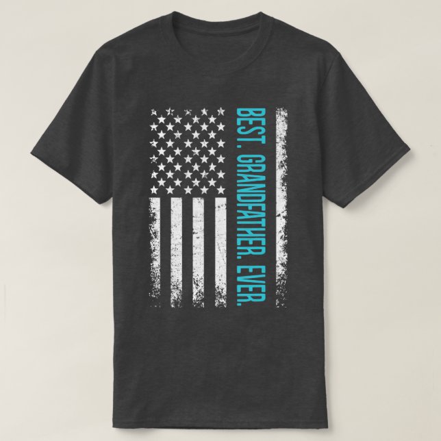 Bästa farfar, någonsin amerikansk Flagga  T Shirt (Design framsida)