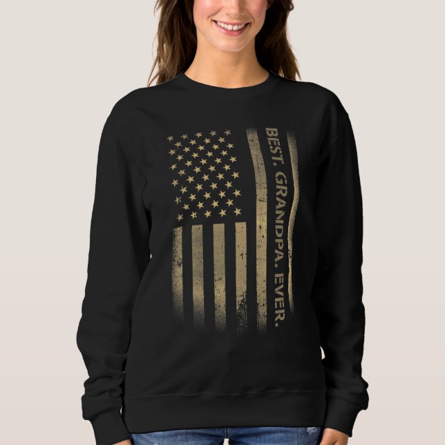 Bästa farfar någonsin Amerikanska USA Grunge Flagg T Shirt (Framsida)