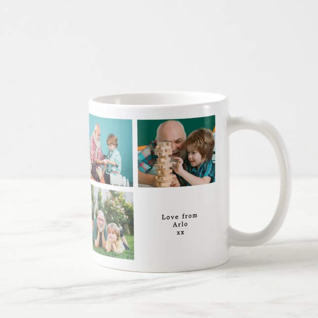 Bästa farfar någonsin Anpassad fotokollage Vit Kaffemugg (Höger)