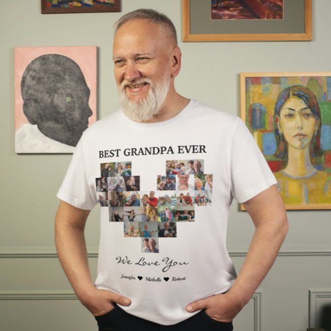 Bästa farfar någonsin Anpassade foton Barnbarns na T Shirt (Skapare uppladdad)