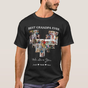 Bästa farfar någonsin Anpassade foton barnbarnsnam T Shirt