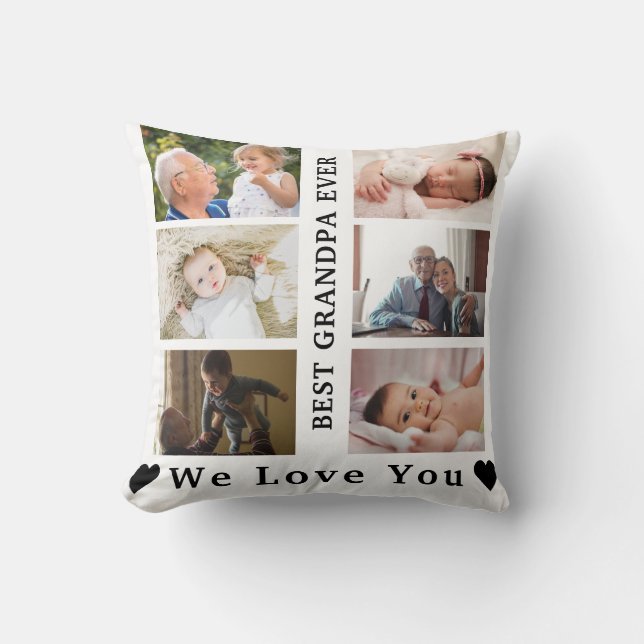Bästa farfar någonsin Anpassningsbar Foto collage  Kudde (Framsida)