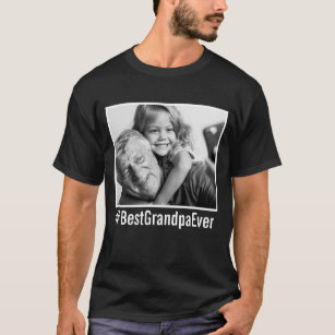 Bästa farfar någonsin - Anpassningsbar Photo Black T Shirt