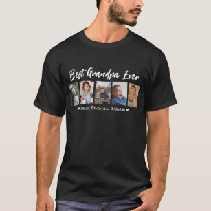 Bästa farfar någonsin Barnbarn 5 Photo Collage Bla T Shirt