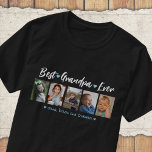 Bästa farfar någonsin Barnbarn 5 Photo Collage Bla T Shirt<br><div class="desc">Cute fotocollage tshirt personlig med 5 foton,  Best Grandpa All typography och barnbarn namn. ger en speciell gåva till fars dag,  morföräldrar dag,  födelsedag och julklappar.</div>