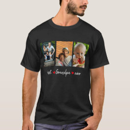Bästa farfar någonsin Black 3 Photo Anpassningsbar T Shirt