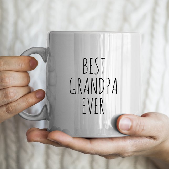 "Bästa farfar någonsin" - enkelt Modern Farmhouse Jumbo Mugg (Skapare uppladdad)
