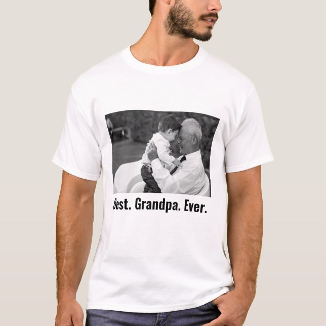 Bästa farfar någonsin-familjfoto i Anpassningsbarn T Shirt (Framsida)