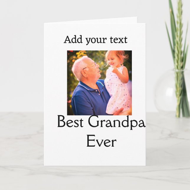 Bästa farfar någonsin farfar foto namn gåvor tex kort (Framsida)