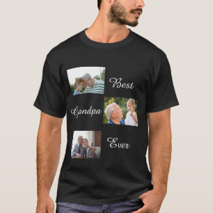 Bästa farfar någonsin Fars dag 3-fotokollage  T Shirt