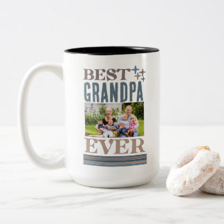Bästa farfar någonsin Fars dag Photo Collage Gift Två-Tonad Mugg