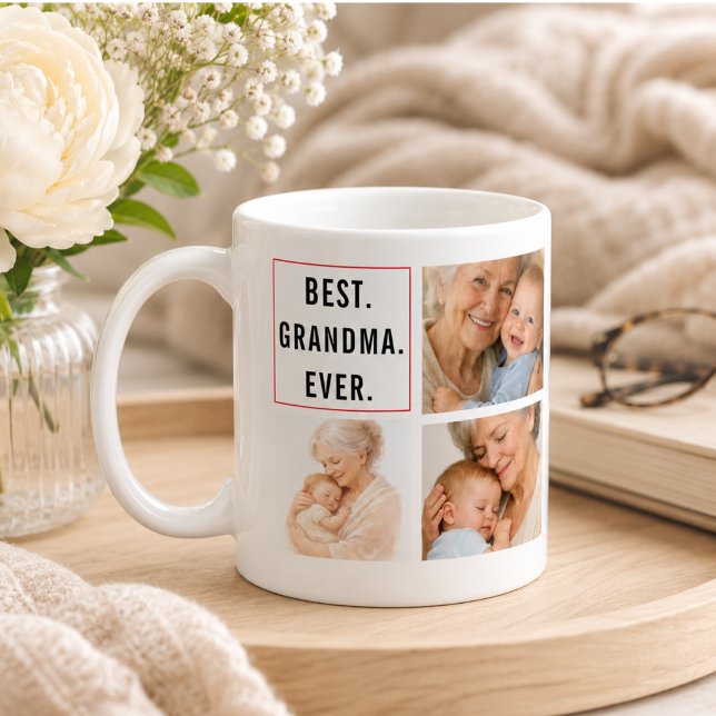 Bästa farfar någonsin Foto Collage | Farföräldrar Kaffemugg (Best Grandpa Ever Photo Collage | Grandparents Coffee Mug)