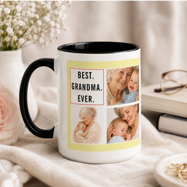 Bästa farfar någonsin Foto Collage | Morföräldrar Mugg (Best Grandpa Ever Photo Collage | Grandparents Mug
)