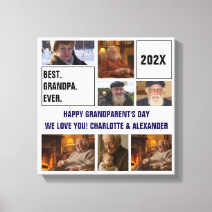 Bästa farfar någonsin Foto Collage och Anpassad te Canvastryck