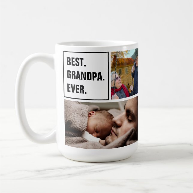 Bästa farfar någonsin Foto Collage och Anpassad te Kaffemugg (Vänster)