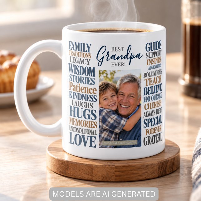 Bästa farfar någonsin Foto present Kaffemugg (Skapare uppladdad)