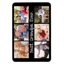 Bästa farfar någonsin Fotokollage i Black Modern Magnet