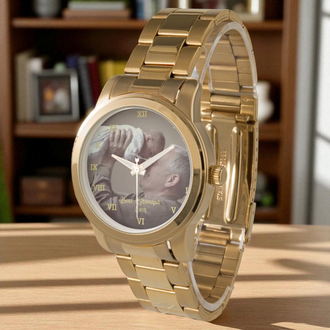 Bästa farfar någonsin-fotot Skapar din egen Anpass Armbandsur (Skapare uppladdad)