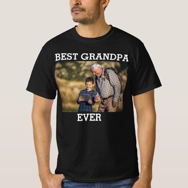 Bästa farfar någonsin-fotot Skapar din egen Anpass T Shirt (Framsida)
